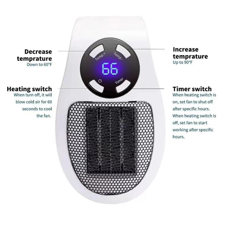 Electric Heater Household Heater Heating Furnace Convenient Room Heater Remote Control Wall Mounted Remote Heater Winter Heating