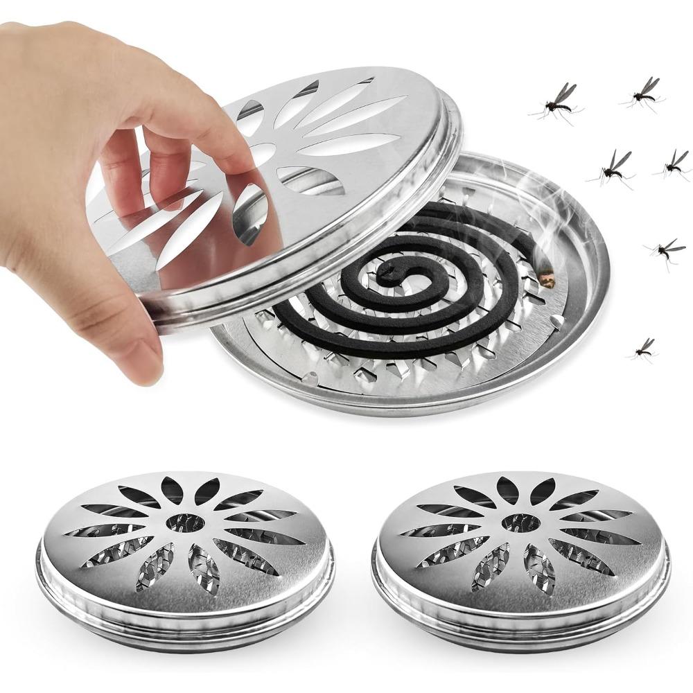 Mosquito Coil Brackets, External Mosquito Spiral Door, Stainless Steel Mosquito Spiral Box, Used for Home, Garden, Camping