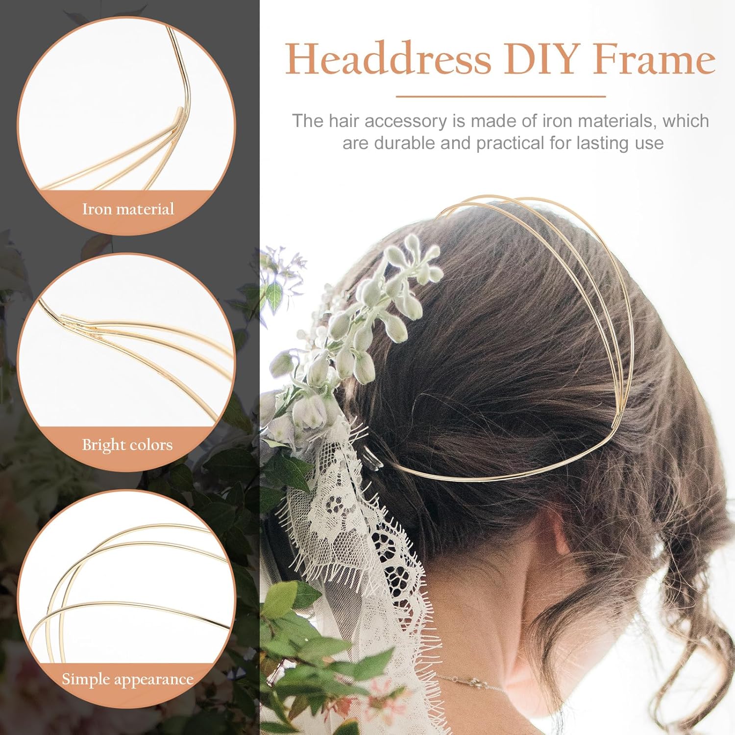 2pcs Four Layer Headband Headband Practical Crown Diy Frame Crown Making Frame Hair Decor Base Bride Crown Base Iron Crown Frame Headdress Diy Frame