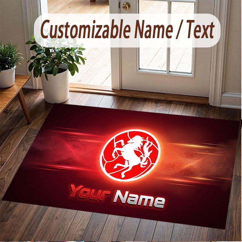 Custom Rug FC Twente Pattern Print Name Text Soft Non‑Slip Floor Carpet for Home Indoor Decoration