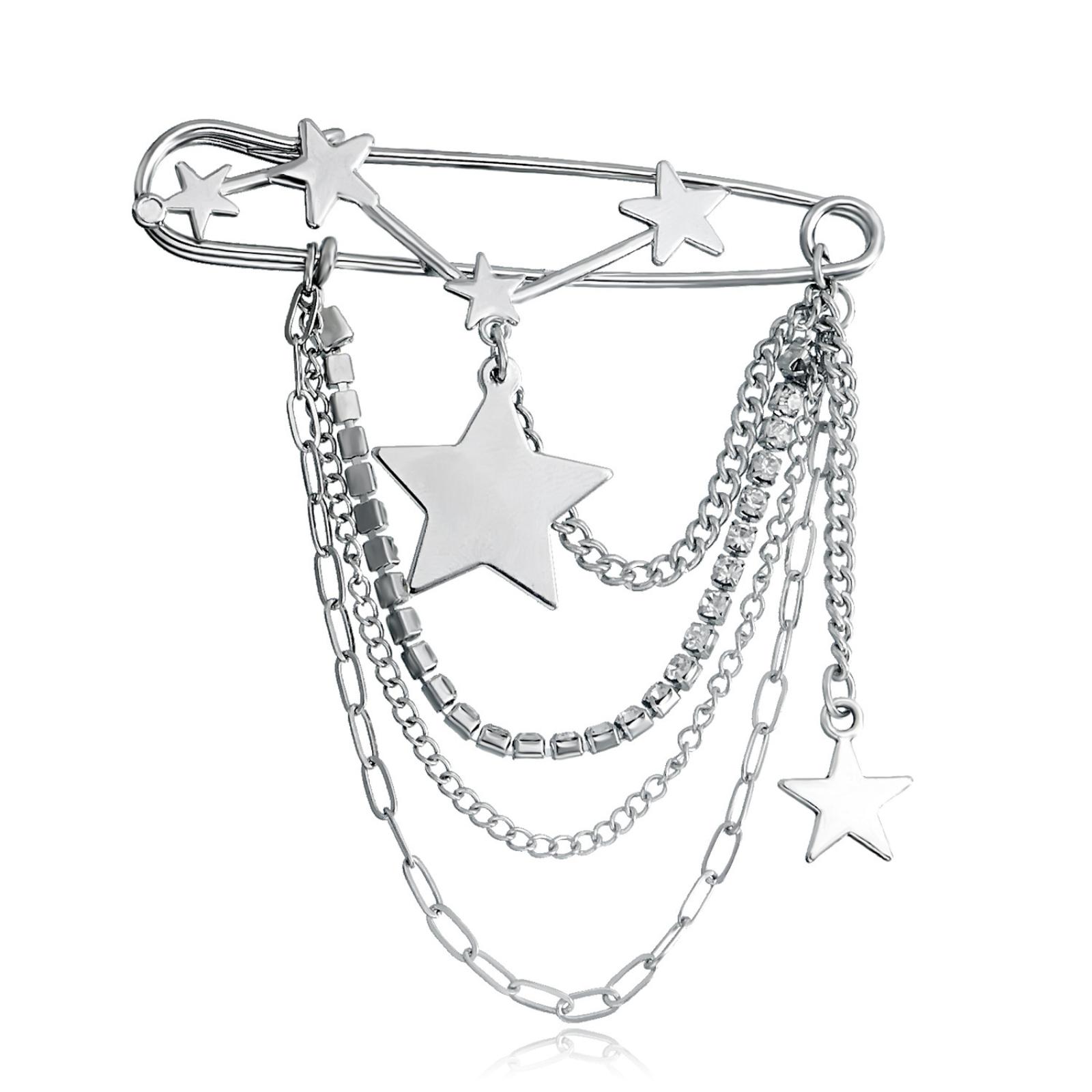 

Хіп-Хоп Блискуча П ятикутна Зірка Брошка Жіноча Унікальна Креативна Модна Шпилька Підвіска