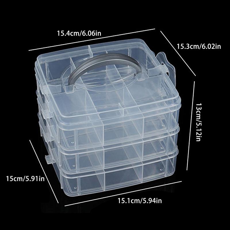 1PC 3-layer 18 Grid Transparent Storage Box Detachable Plastic Box Toolbox Toy And Accessory Storage Box прозрачный 1090₽