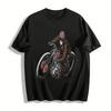 Vintage Motorcycle Rider Print Casual T-Shirt Retro Biker Culture Top Pure Cotton T-shirt
