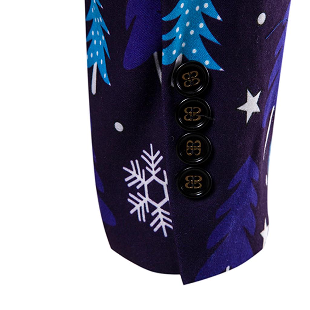 Men's Autumn And Winter New Fashion Casual Christmas Printing Long Sleeve Suit