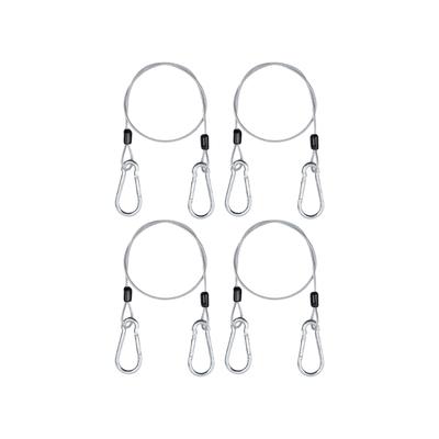 4 Câbles de Verrouillage en Acier Inoxydable avec Conception à Double Crochet Câble d'Acier pour Meubles d'Extérieur Vélos Motos Jardin