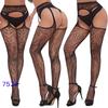 New style open crotch lace transparent suspender black silk sexy fishnet stockings non-slip one-piece suspender belt for women