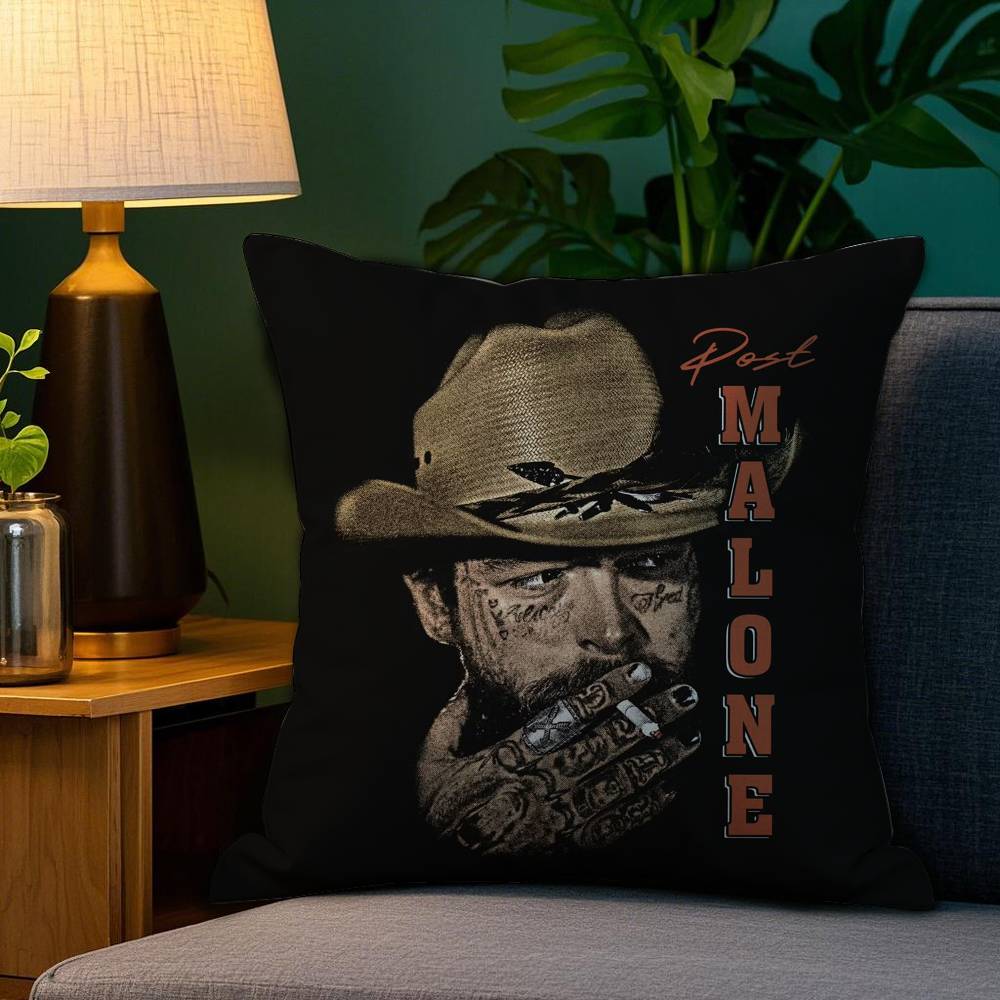 P-Post M-Malone Pillow Case Sofa Living Room Bedroom Double-Sided Printing Square Cushion Nap Time Pillow Case