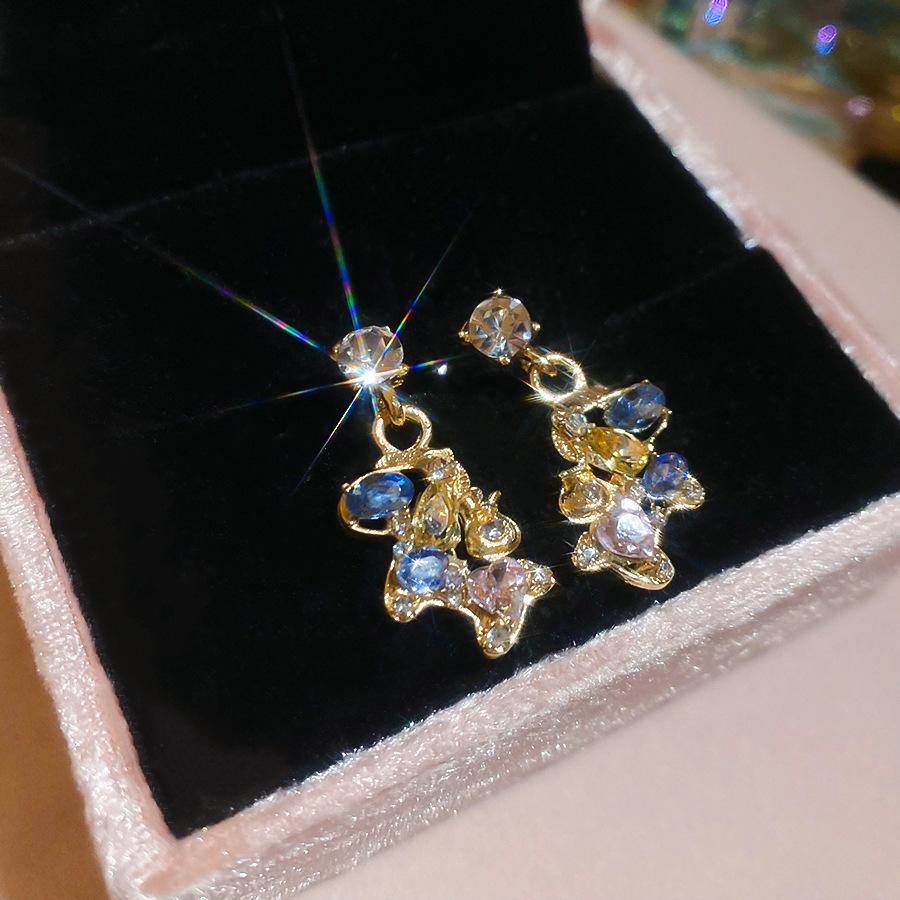 New Chinese Style Simple Natal Year Zircon Pony Earrings Earrings Fashionable and Exquisite Versatile Earrings Women