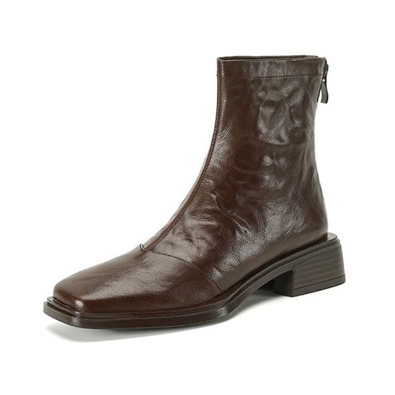 Fashion Ankle Boots Women Square Toe Fashion Dress Heeled Shoes Designer Dress Woman's Winter Boots 2025 Chelsea Botas De Mujer Shoes
