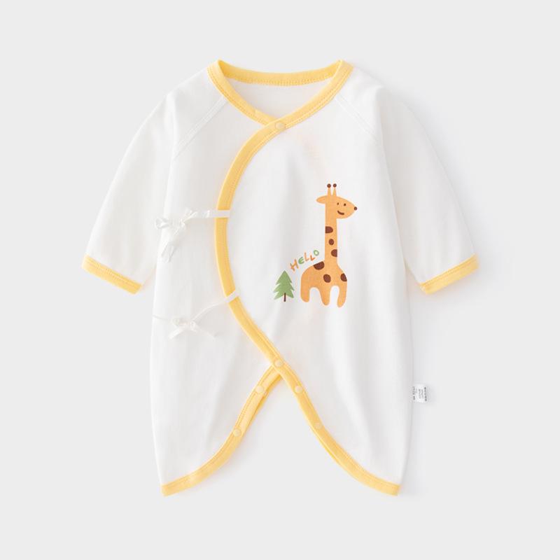 Newborn Pure Cotton Butterfly Bodysuit: Four Seasons Tie-Up, Boneless Design Jumpsuit