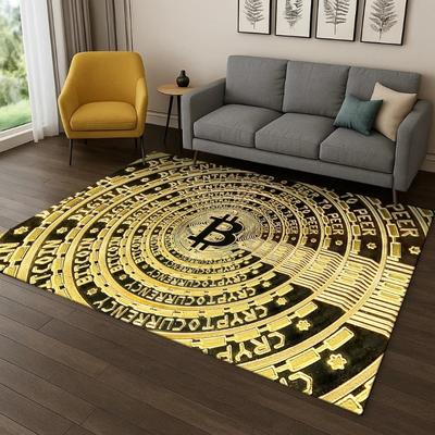 HD Bitcoin Pattern Carpet Rug for Home Bedroom Living Room Sofa Doormat Decor Carpets for Living Room Bedroom Decor Carpet