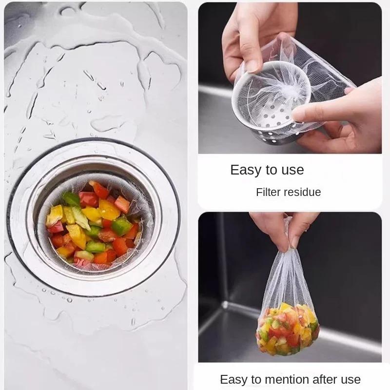 Disposable Sink Filter Kitchen Mesh Anti-blocking Strainer Drain Hole Garbage Bags Sewer Drains Filters Strainers Cleaning Nets for daily use
