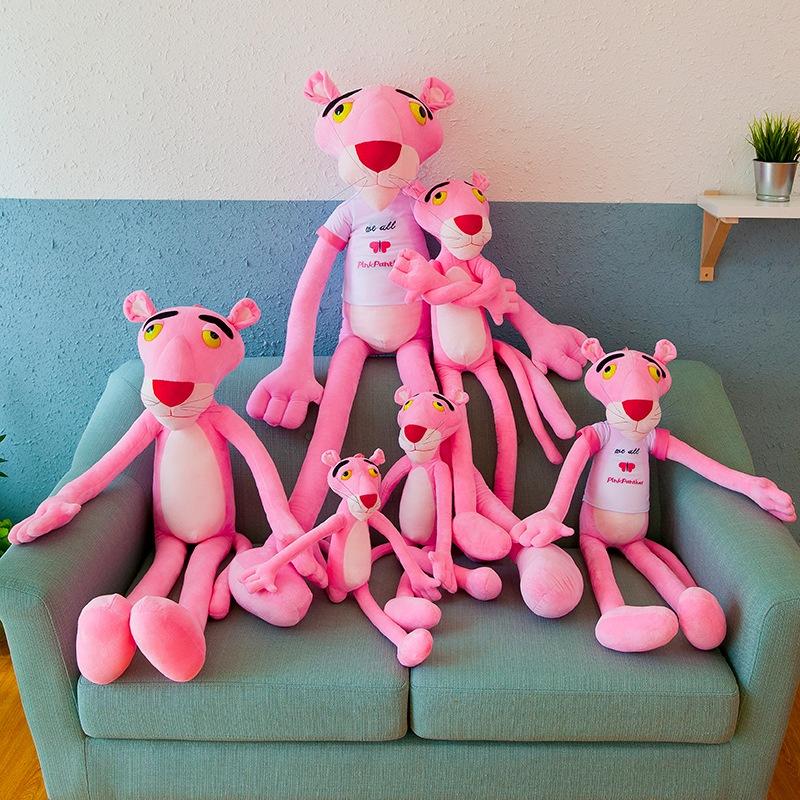 Peluche Pantera Rosa, Adorabile Morbido Peluche Leopardo a Pelo Corto, 60/80/100 cm