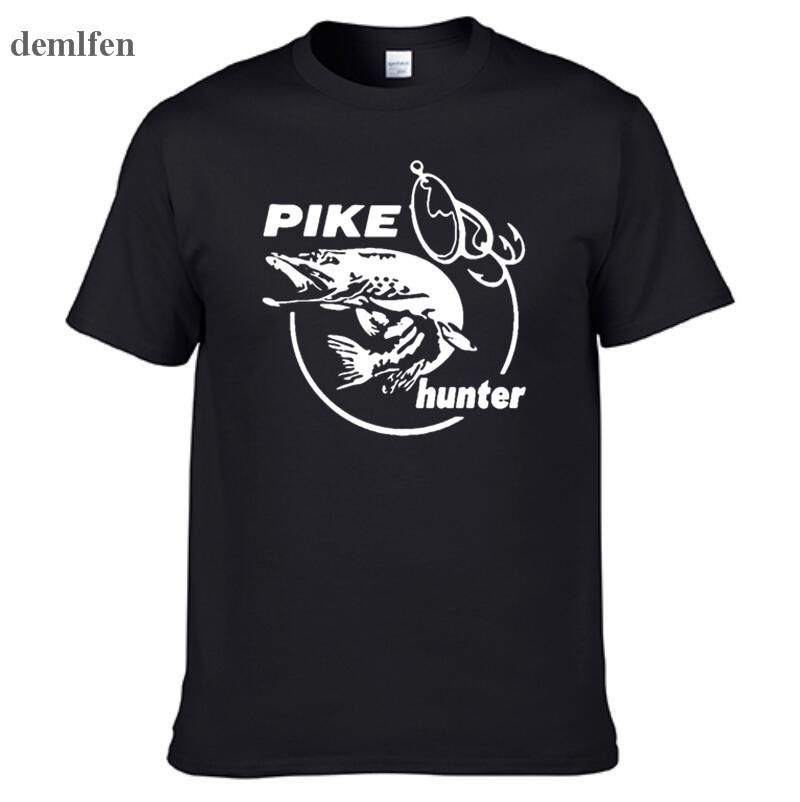 Asian Size S4xl Summer Unisex Pike Hunter Fish Animal TShirt Printed Fashion T Shirt Short Sleeve Tees Shirts Cool Tops