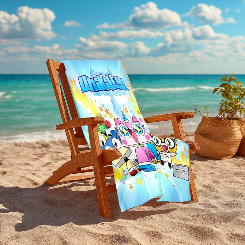 1Pc Unikitty Adventure Time Beach Towel, Quick Dry, Multi-Use for Beach Pool Gym Yoga Home Travel, Christmas, Halloween, Xmas Gift M929350