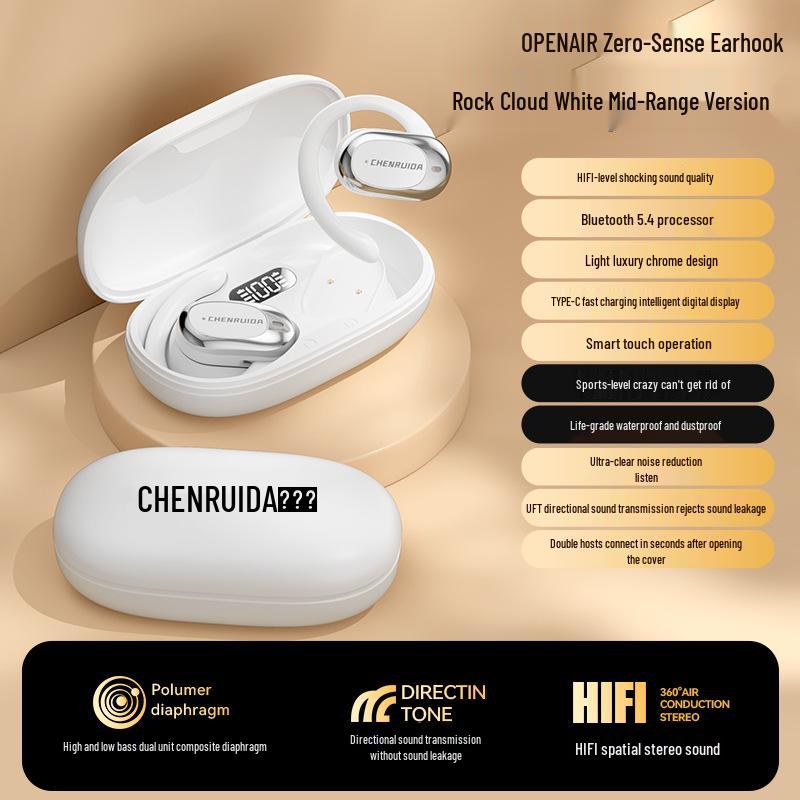 2024 Open-Ear Wireless Bluetooth Ear-Hook Headphones with Noise Cancelling & Long Battery Life
