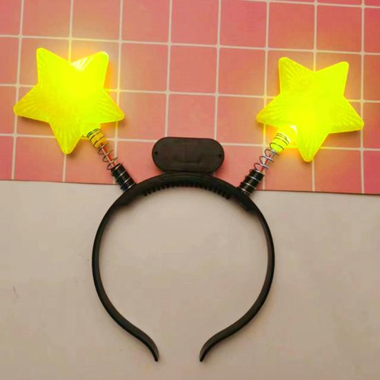 Luminous Headband Flashing Glow Hairhoop Light Up Hairband Star 3 Modes Cosplay Glowing Prop for Weddings Parties Holidays Dance Adults Kids