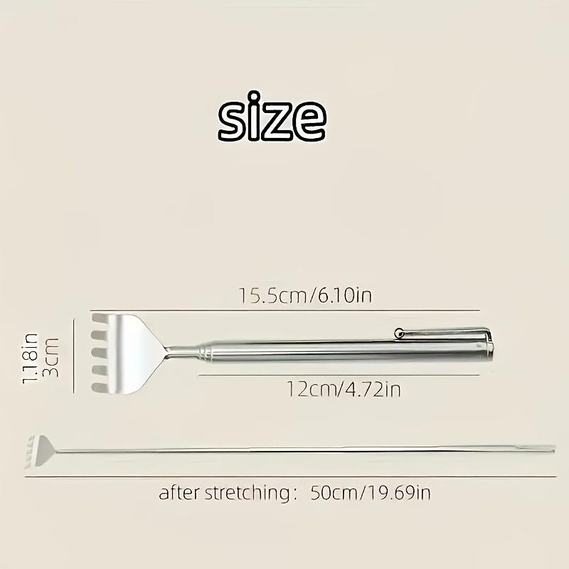 Telescopic Back Scratcher, Stainless Steel Extendable Back Scratcher, Portable Itch Reliever for Seniors