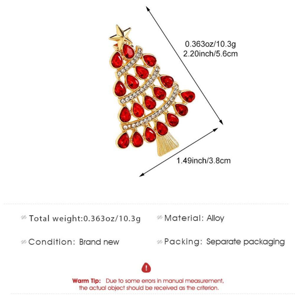 Full Rhinestones Christmas Tree Brooch Enamel Christmas Crystal Pins New Year Gift