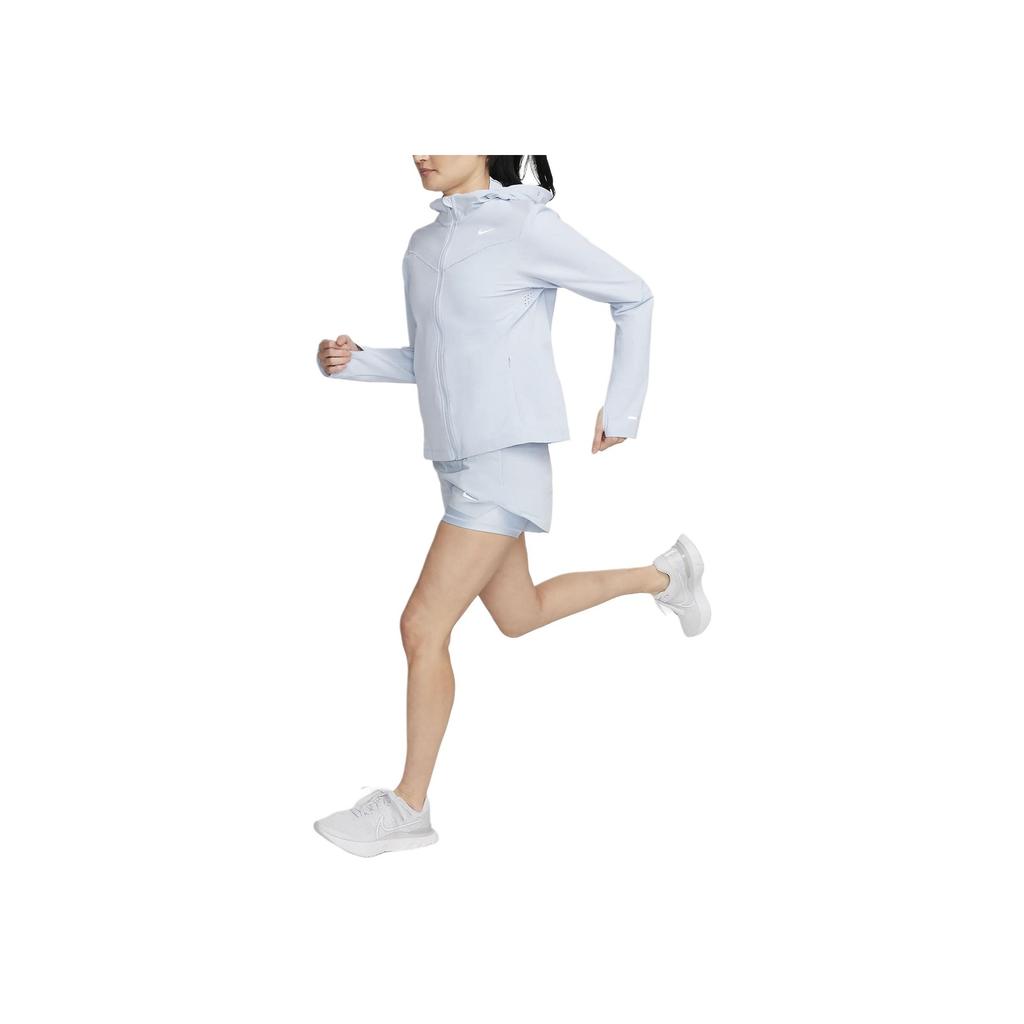 Nike Swift UV Solid Color Hooded Zip Casual Long Sleeve Sun Protection Top Women Tops Light-Blue FB7481-440