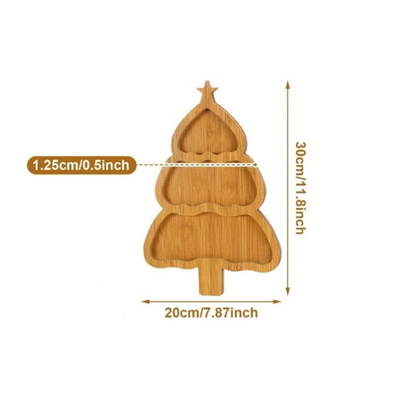wooden Christmas tree plate tray for food appetizers desserts snackacs sushi Japanese sashimi plate restaurant