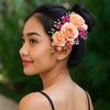 Sweet Flowers Hairpin Rose Chignon Hair Clips Handmade Rose Hair Comb  Party