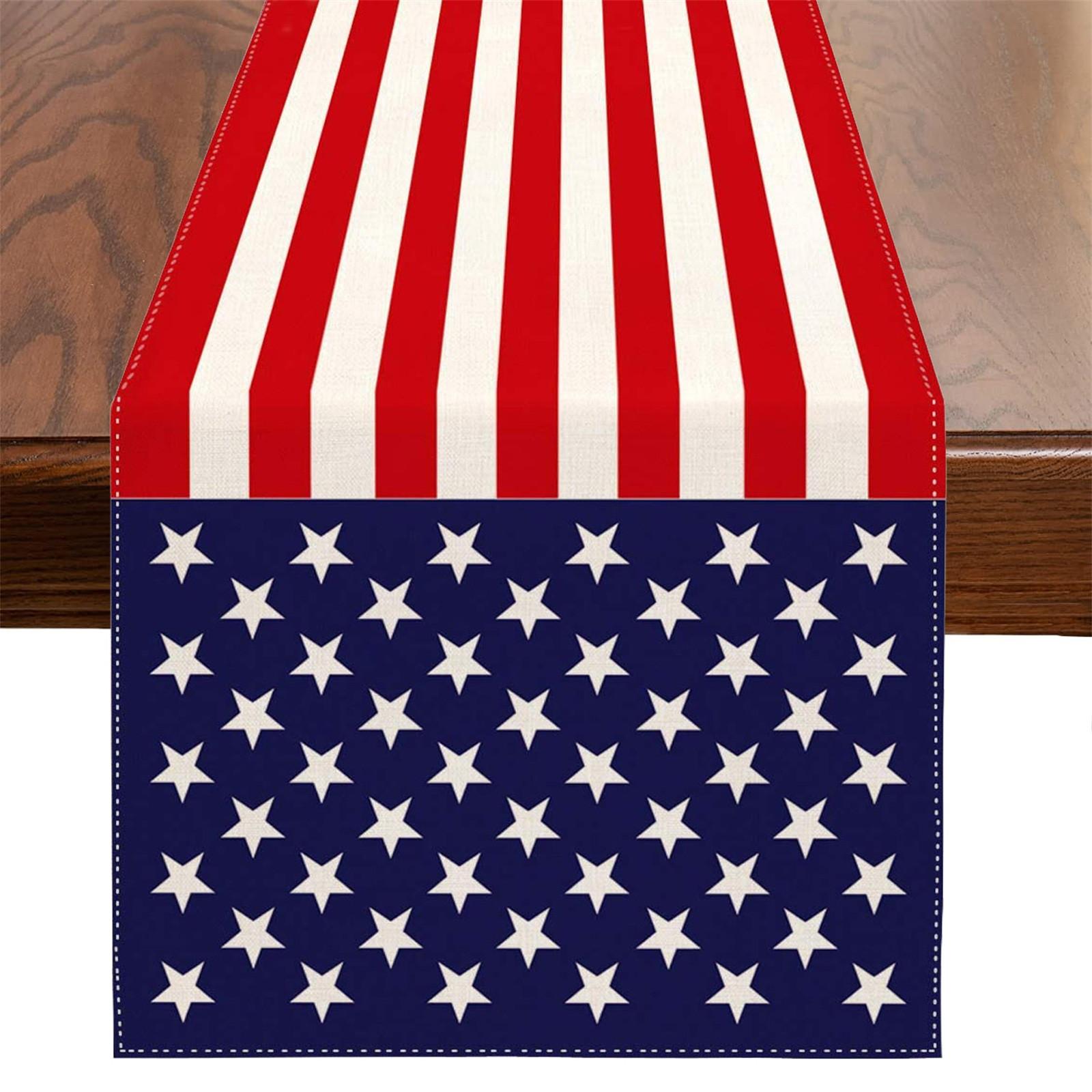 

Дорожка для стола ко Дню независимости, весна-лето, сезонный праздник, украшение для кухонного обеденного стола для внутреннего и наружного домашнего декора, 13 х 47 дюймов One Size