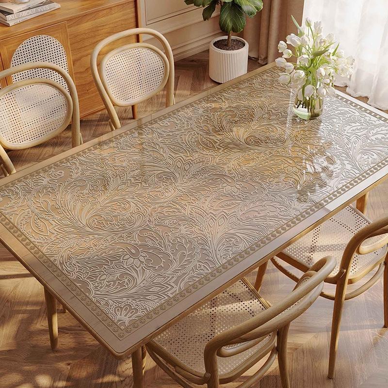 JINGRUIXIANG Transparent Soft Glass Table Mat