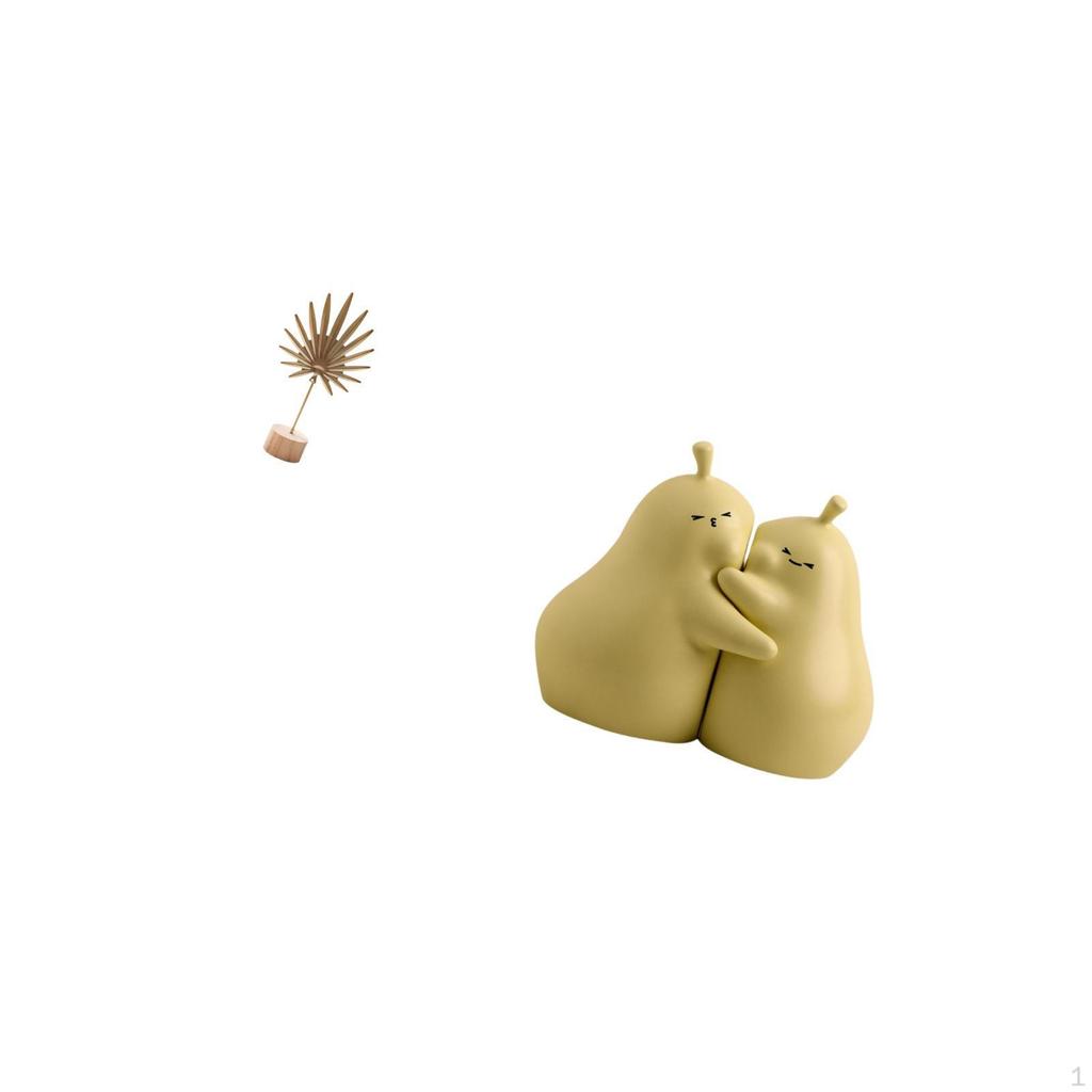 Nordic Abstract Metal Sculpture And Ceramic Hugging Pear Bookend Creative Home Ornament Fine