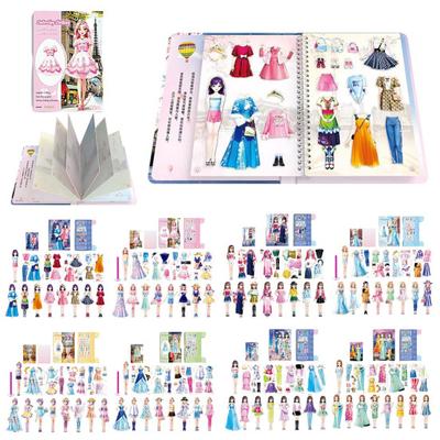 Magnetische Prinzessinnen-Verkleidungs-Papierpuppe Anzieh-Papier-Spielzeug Magnet-Personen Kleidung Puzzles Spiel