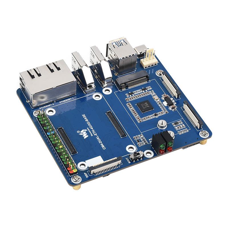 Raspberry Pi CM4 Expansion Board with Dual Gigabit Ethernet, 5G/4G, and USB3.0 for IoT Applications
