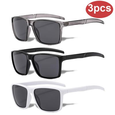 3pcs Square Polarized Sunglasses Men Women Sun Glasses Male Female Outdoor Sports Fashion Cycling Rectangular Eyeglasses