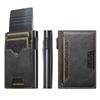 EUCAGR Card Slot Wallet  Faux Leather Card Box Pressing The Button Automatically Ejects The Card Magnetic card case