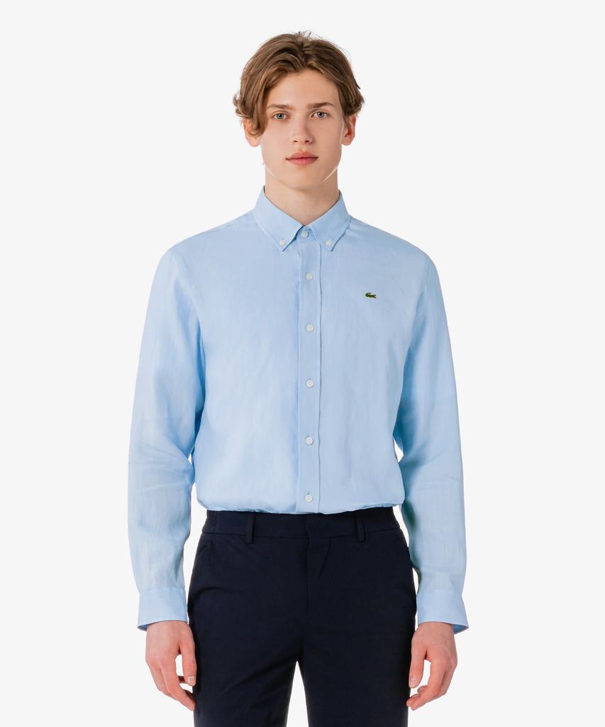 LACOSTE Men'S Solid Linen Shirt Ch769E-56G Hbp