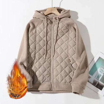 Autumn and Winter New Padded Jacket Women's Korean Version Zipper Thickened Casual Versatile Hooded