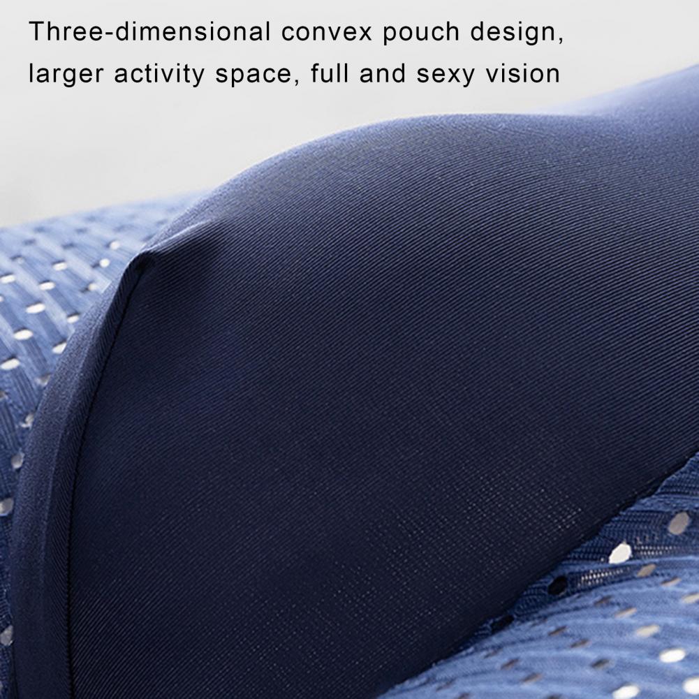 Intimo estivo da uomo Vita media ampia cintura elastica Boxer Slip U-convesso Pantaloncini in maglia di seta sottile di ghiaccio Mutandine Mutande