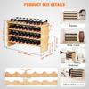 36 Bottle Stackable Modular Wine Rack Bamboo Wood Display Shelf 4-Tier