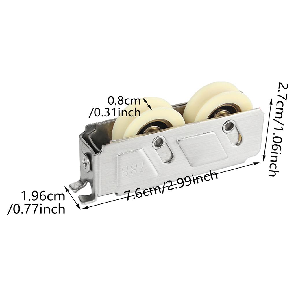 Industrial Sliding Door Wheel Roller Push-Pull Window Roller Steel/Nylon Window Roller Quick Install for Sliding Doors