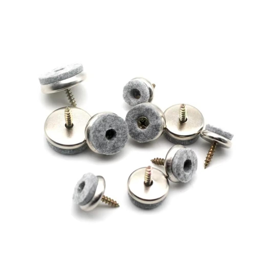 10 Stück/Set Runde Form Möbel Filzgleiter Metallfüße Beine Pads Haushaltsstuhl Beschläge