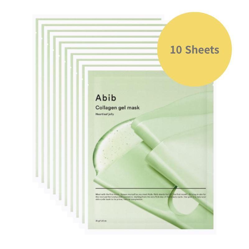 Abib Collagen Gel Mask Heartleaf Jelly 35g (10 sheets) – Vegan Collagen Hydrogel Sheet Mask with Heartleaf for Soothing, Pores & Elasticity