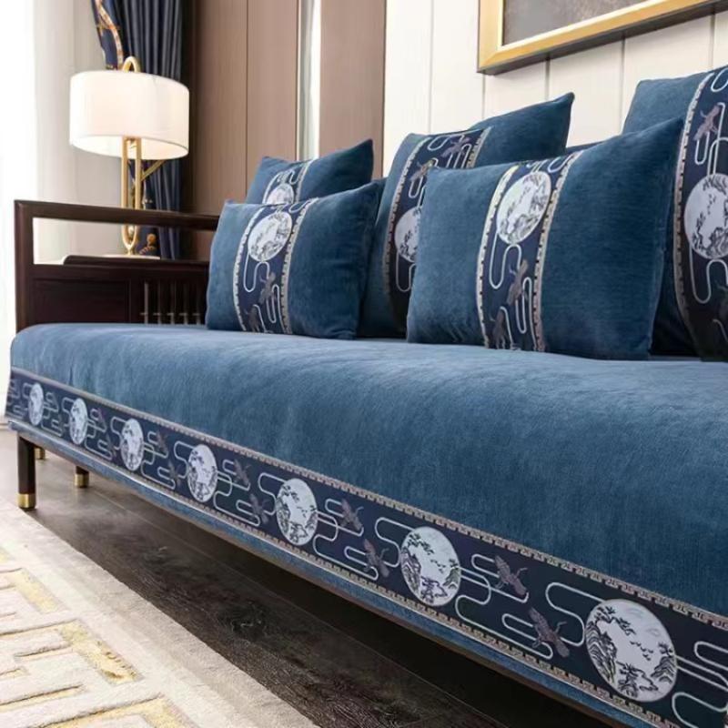 Solid Wood Sofa Cushion for Living Room Chenille Non-slip Couch Cover Corner Sofa Towes Seat Pad Home Protection Covers