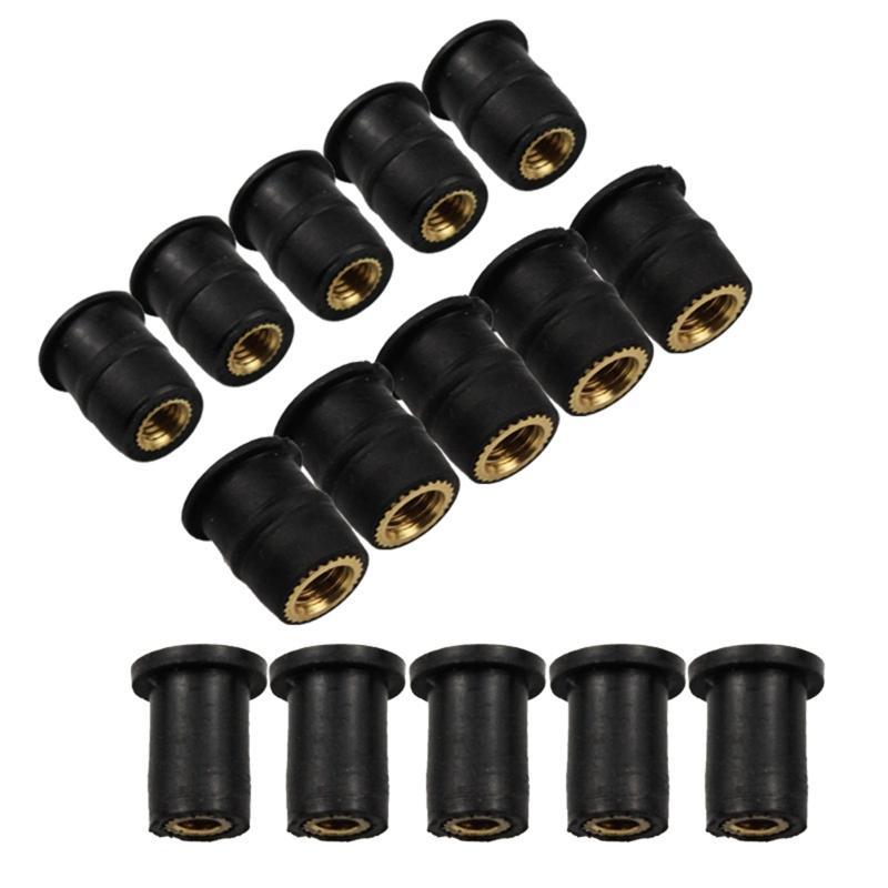 10Pcs M4 M5 M6 Durable Rubber Well Nuts Windshield Bolts for Motorcycles Fairing Mountings Windscreen Fastener