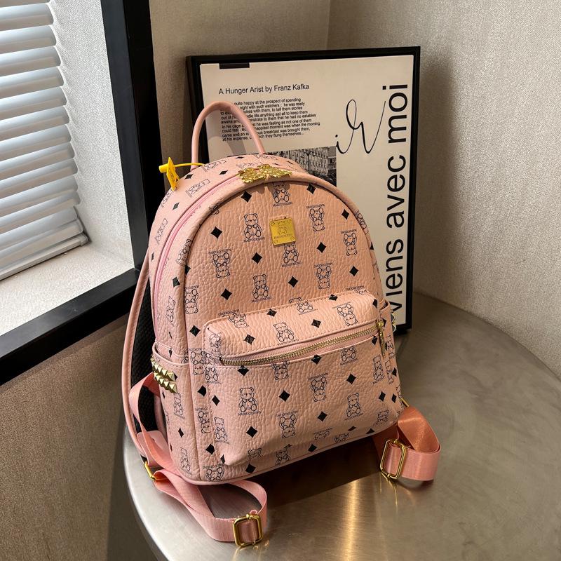 Κορεάτικη Ελαφριά Πολυτέλεια Ρετρό Σακίδιο Πλάτης: Σικ, Ευέλικτο & Ελαφρύ με Χαριτωμένο Σχέδιο Αρκούδας για Ταξίδια και Μετακινήσεις