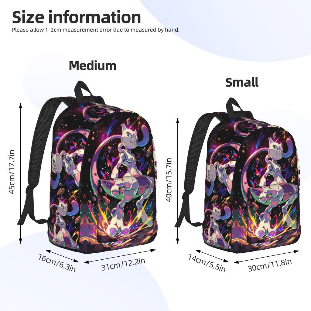 Fashion pokemon Backpack  Mochilas Fashion Camping Zipper Closure Rucksack