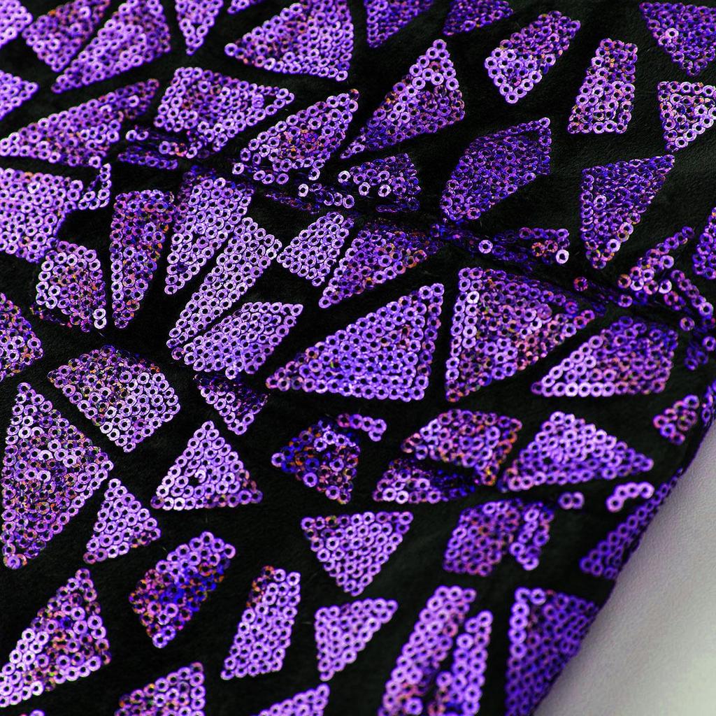 Herrenanzugjacke mit dreieckigen Pailletten und glänzendem Blazer