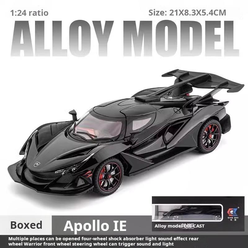 1/24 Scale Apollo IE Supercar Alloy Limousine Diecast Car Model Toy Sound Light Pull Back Kid Birthday Gift Collect Home Decorat
