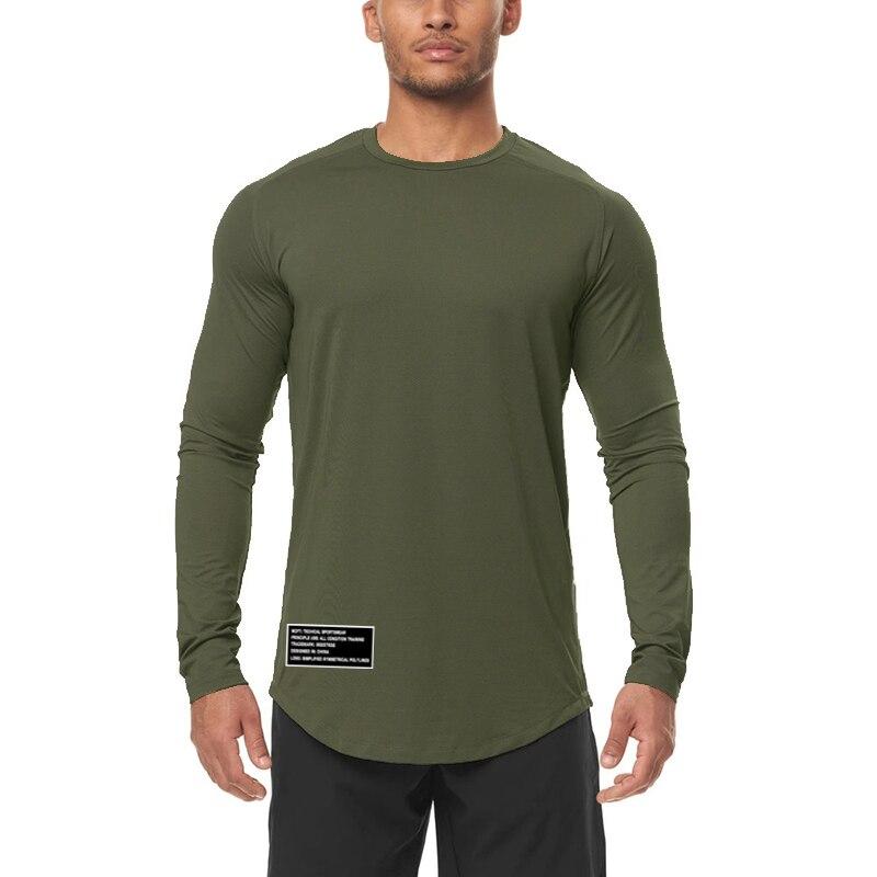 Do The Work  Compression Mens Autumn Skinny Sports Bodybuilding Fitness Mesh Quick Dry Printed Tight Workout Long Sleeve T Shirt