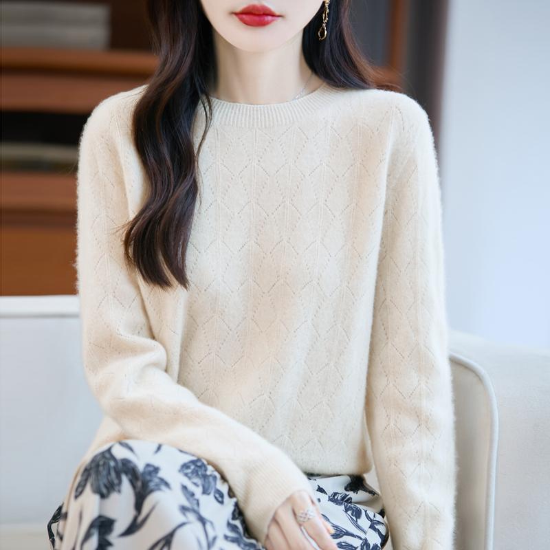 Dámský kašmírový svetr Kašmír Qinghe 30% kašmír 70% vlna podzimní a zimní pulovr hřejivý a módní