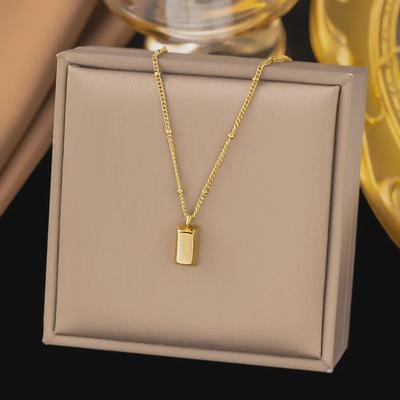 Women's Gold Round Bead Titanium Steel Necklace - All-Match Clavicle Chain with Simple, Fade-Resistant Pendant