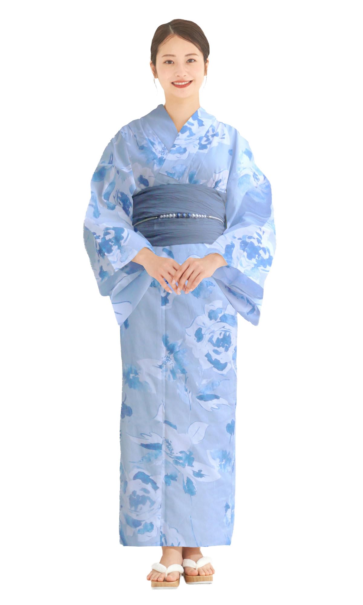 

[NISHIORI] Two-Piece Yukata Set for Women: Yukata and Obi (Sash) - Easy to Wear, Includes Obi, Perfect for Summer Festivals and Fireworks Displays,